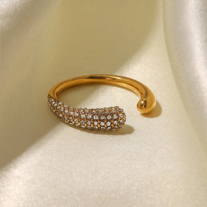 Gold Filled Diamond Bling Open Adjustable Ring--Dazzledvenus