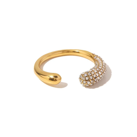 Gold Filled Diamond Bling Open Adjustable Ring-Dazzledvenus
