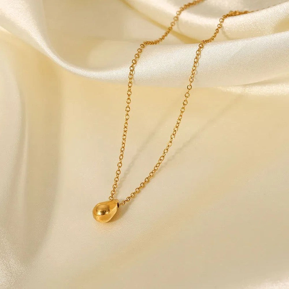 Gold Filled Tear Drop Minimal Necklace-Dazzledvenus