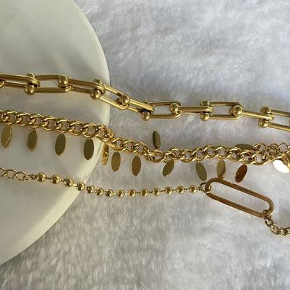 Gold Leaves Tassel Cuban Chain Bracelet--Dazzledvenus