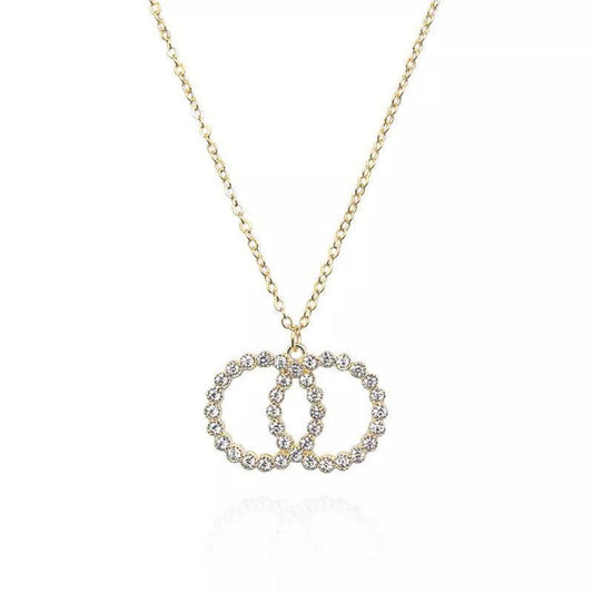 Infinite Love Interlocking Circles Love Necklace-Gold-Dazzledvenus