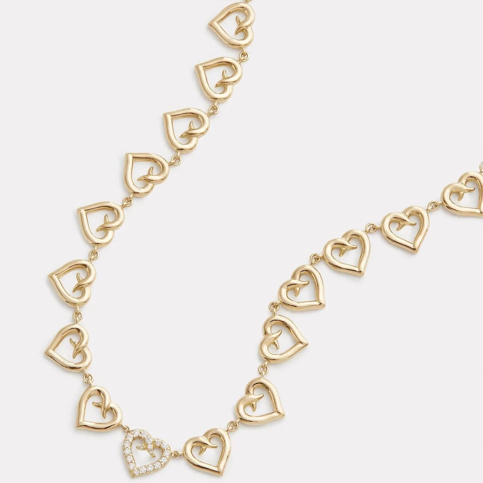 Micro Pave CZ Diamond Heart Necklace-Dazzledvenus