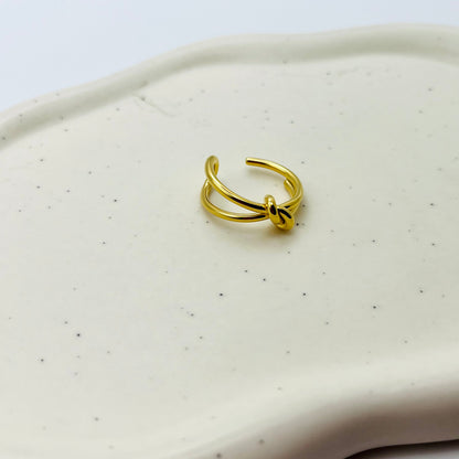 Minimal Bow Knot Open Ring-Dazzledvenus