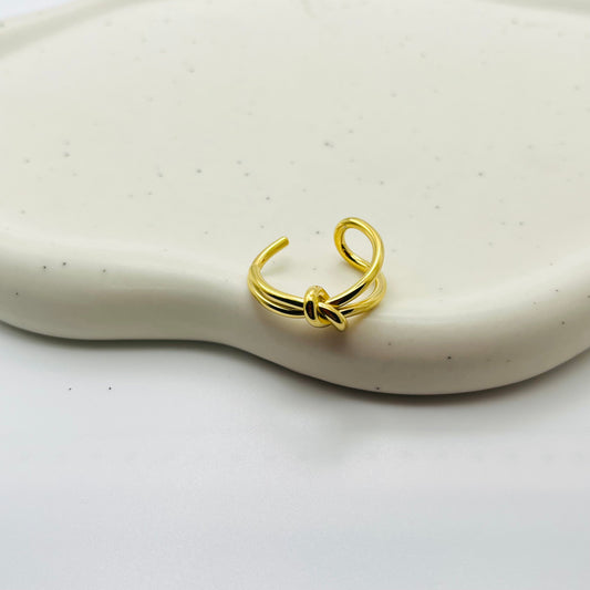 Minimal Bow Knot Open Ring-Dazzledvenus
