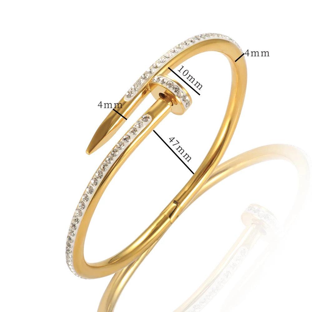Nailed It CZ Diamond Inlaid Bracelet--Dazzledvenus