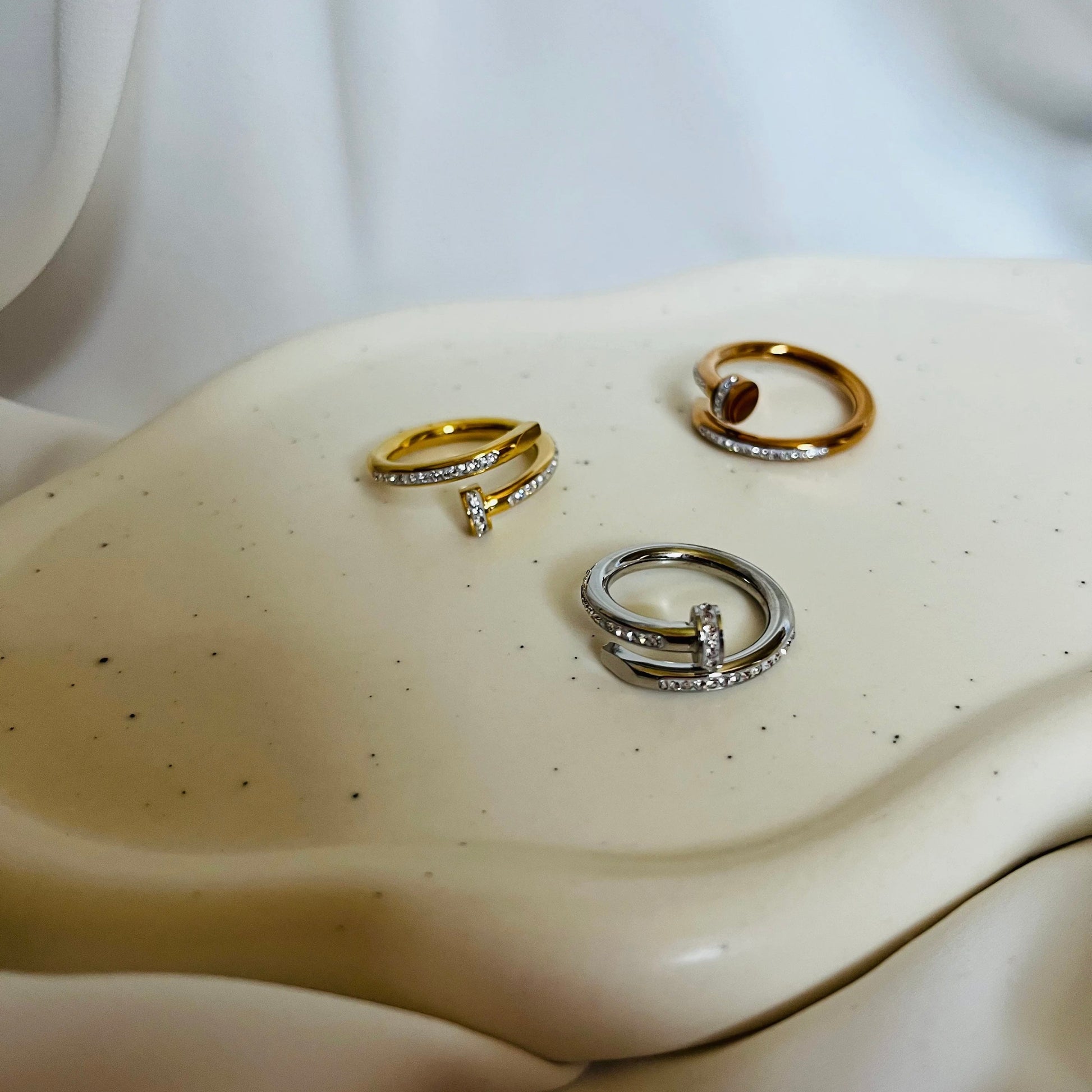 Nailed It CZ Diamond Inlaid Ring--Dazzledvenus