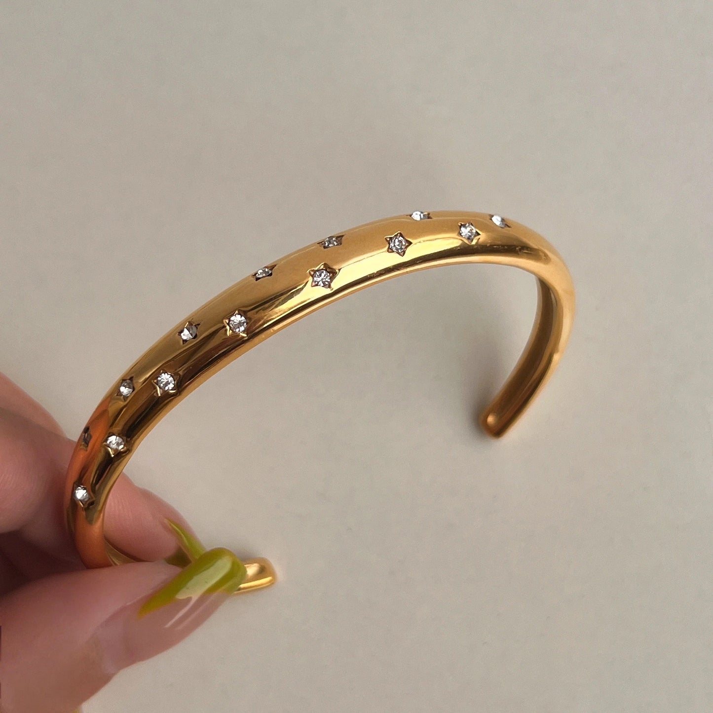 North Star Burst Celestial Cuff Bangle-Dazzledvenus