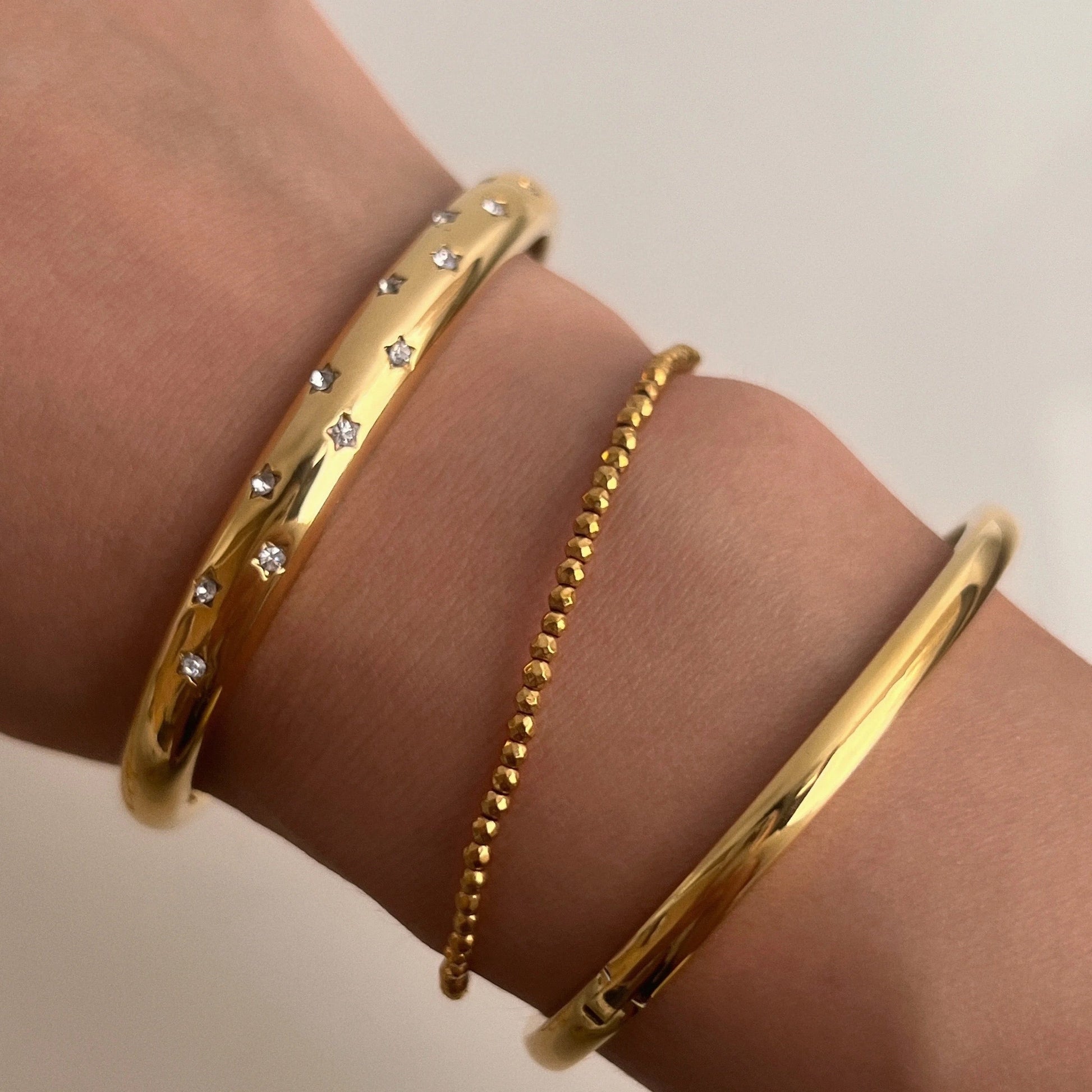 North Star Burst Celestial Cuff Bangle-Dazzledvenus