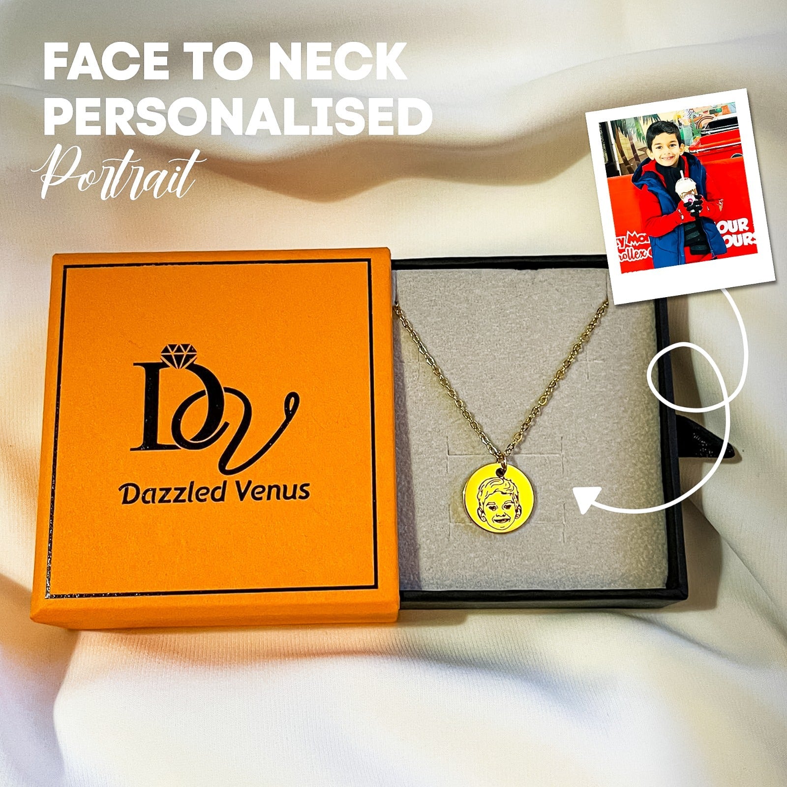 Personalised Portrait Necklace--Dazzledvenus