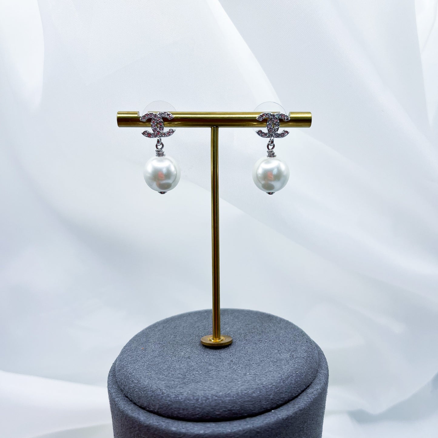 Sterling Silver C&C Pearl Dangle Earring--Dazzledvenus