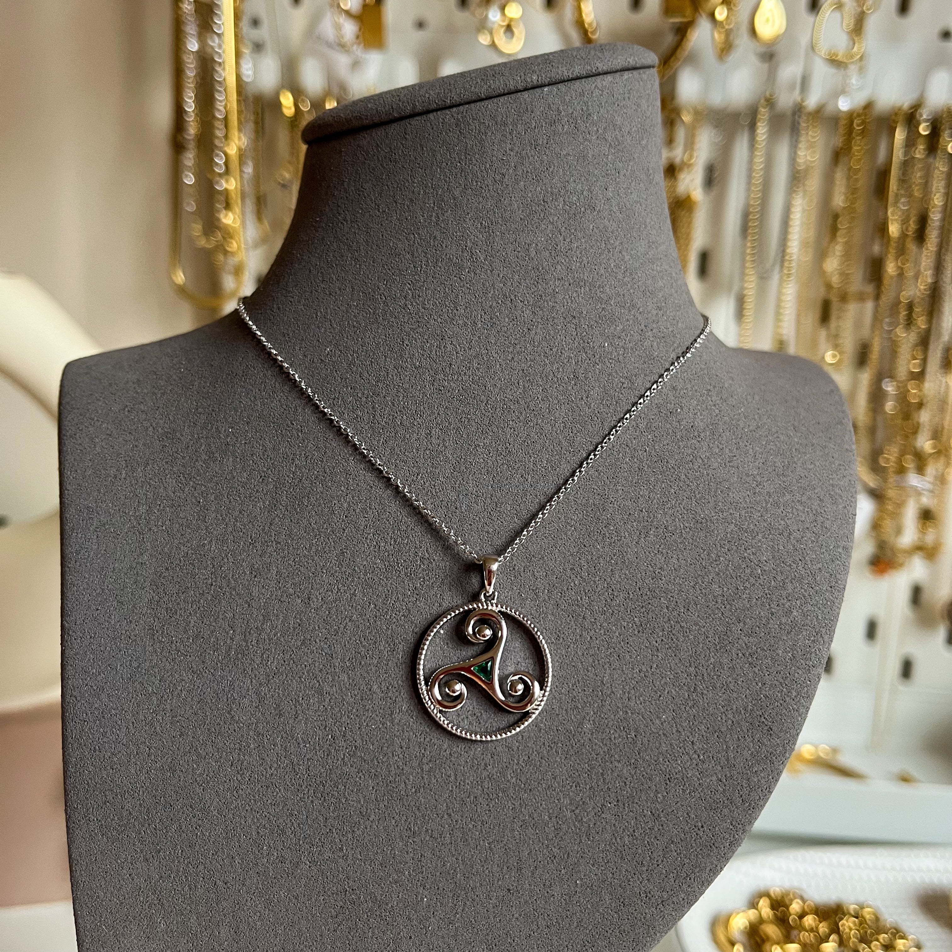 Sterling Silver Irish Celtic Eternity Knots Necklace--Dazzledvenus