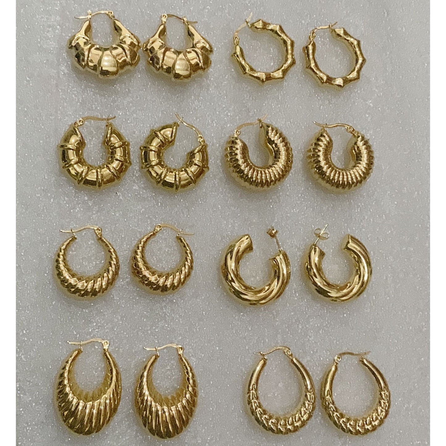 The Ultimate Everyday 8 Piece Gold Hoop Earring Vault-Dazzledvenus