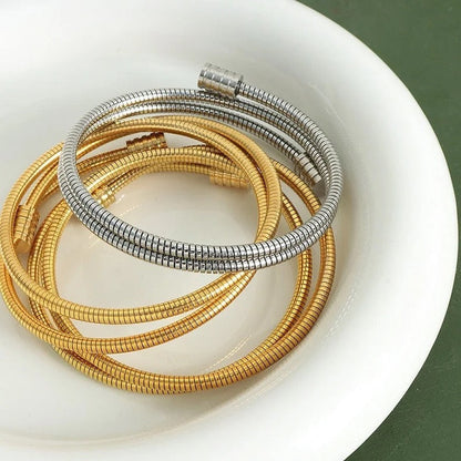 Three Twists Textured Cable Cuff Bracelet-Dazzledvenus