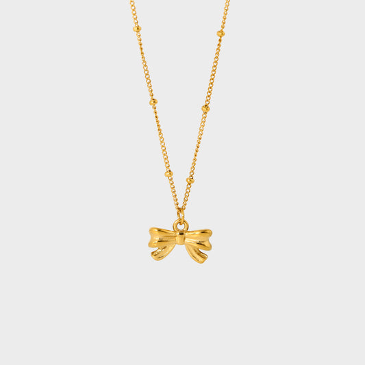 Tiny Bow Pendant Necklace--Dazzledvenus
