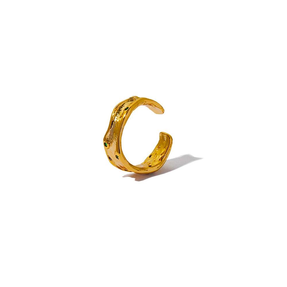 Highway Hammered Ring - Adjustable-Gold-Dazzledvenus
