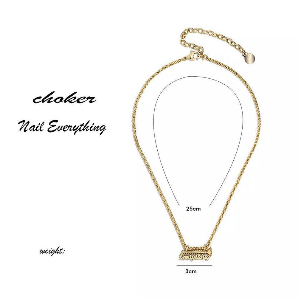 Nail Everything Choker Necklace-Gold-Dazzledvenus
