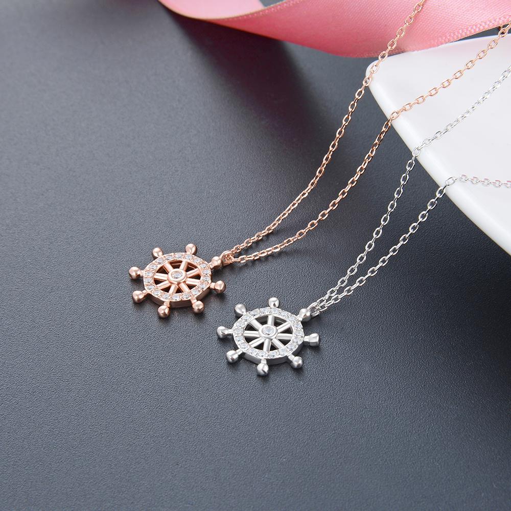 Sailing To The Moon Necklace-Silver-DazzledVenus