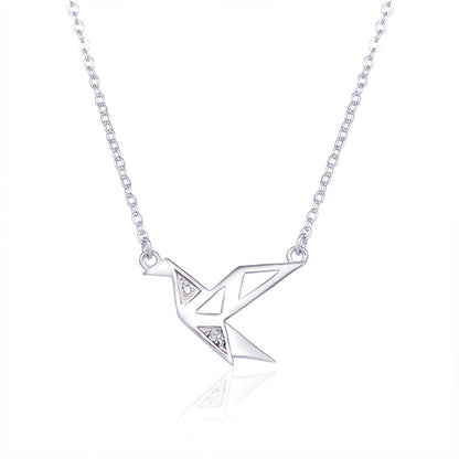 Thousand Origami Crane Necklace-Silver-Dazzledvenus